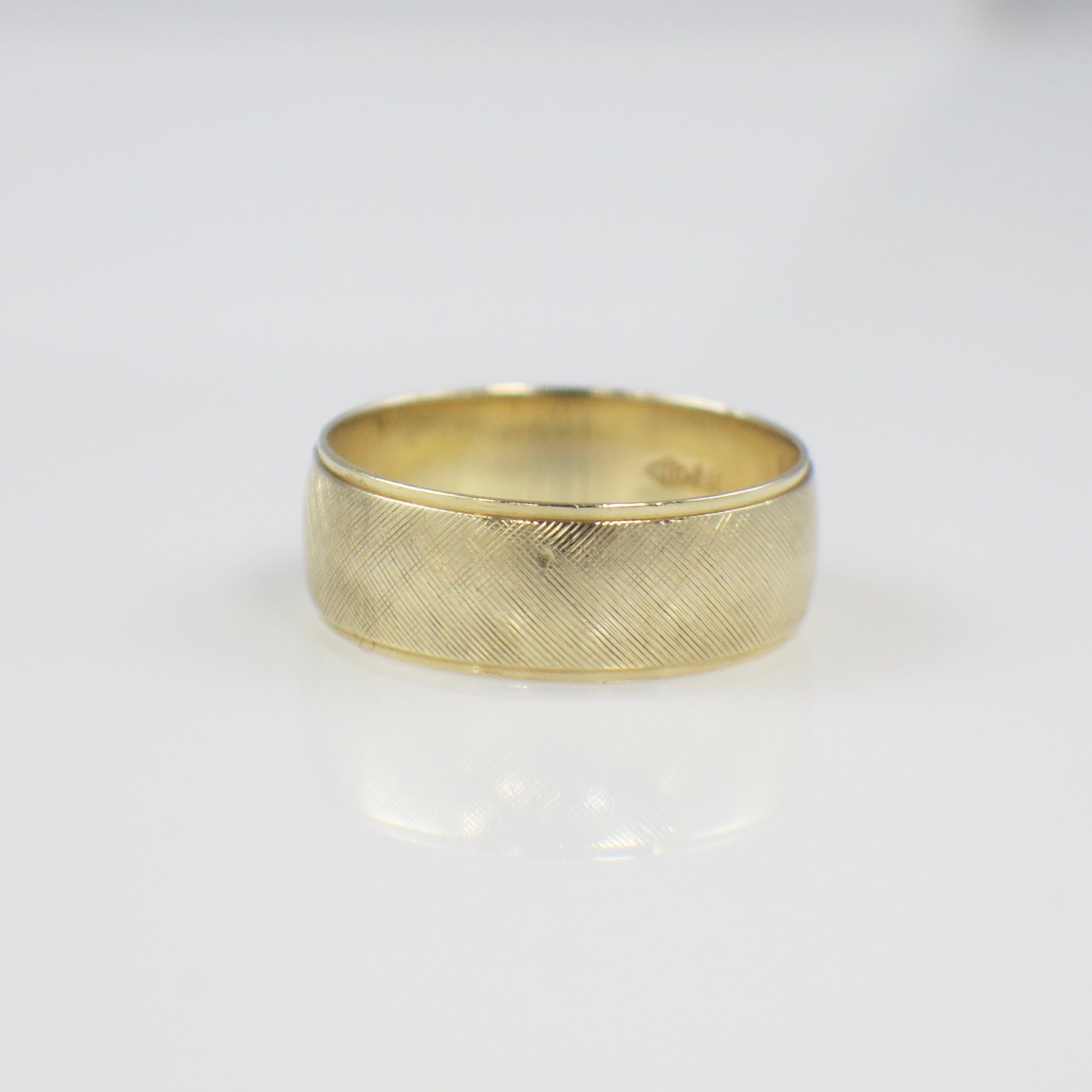 14K Yellow Gold Men’s Matte Textured Wedding Band – 8MM, Size 11.5 - Black Market LLC