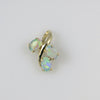14K Yellow Gold 3-Stone Opal Pendant – Natural Oval Opals - Black Market LLC