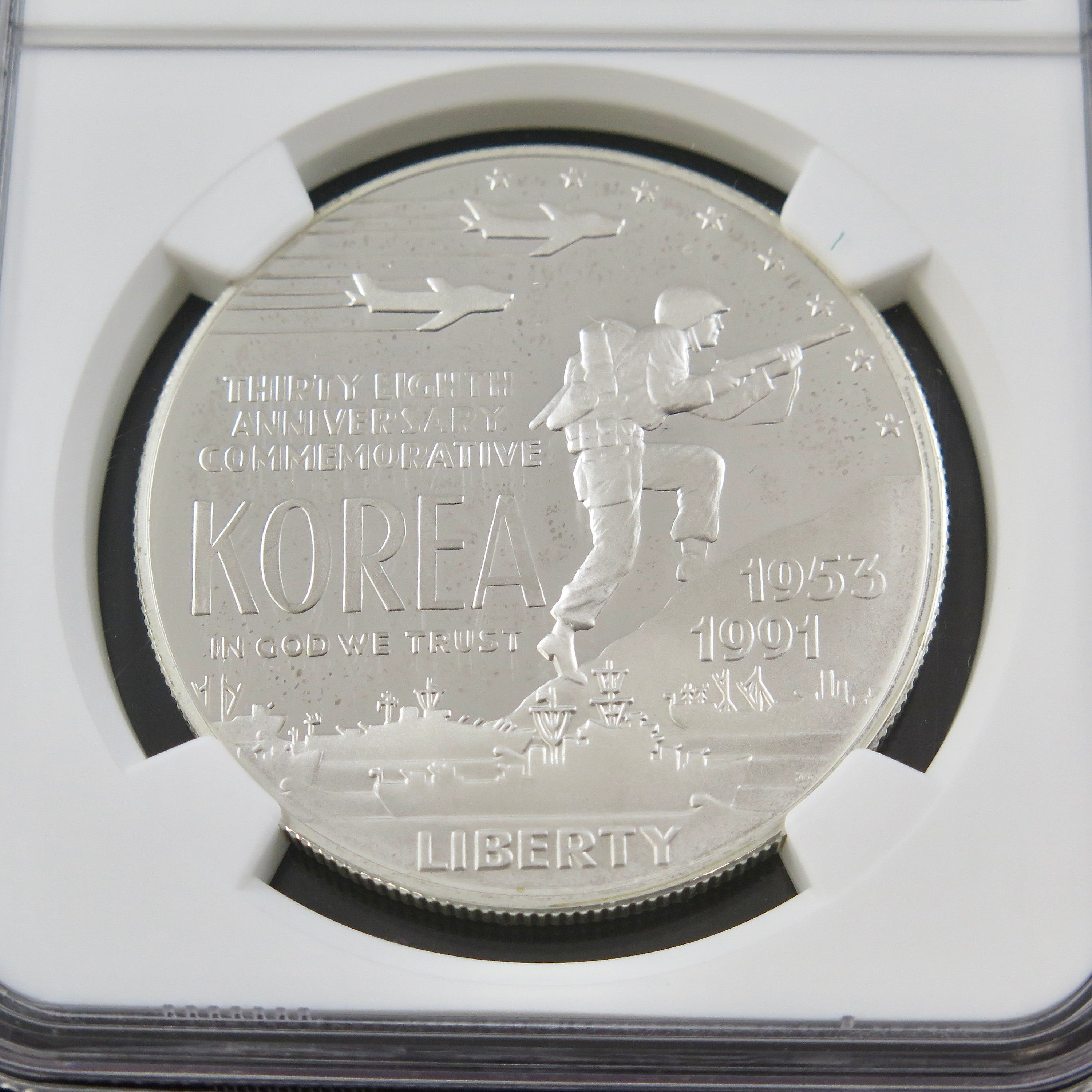Korean War Silver Dollar 1991-P PF69 NGC Ultra Cameo