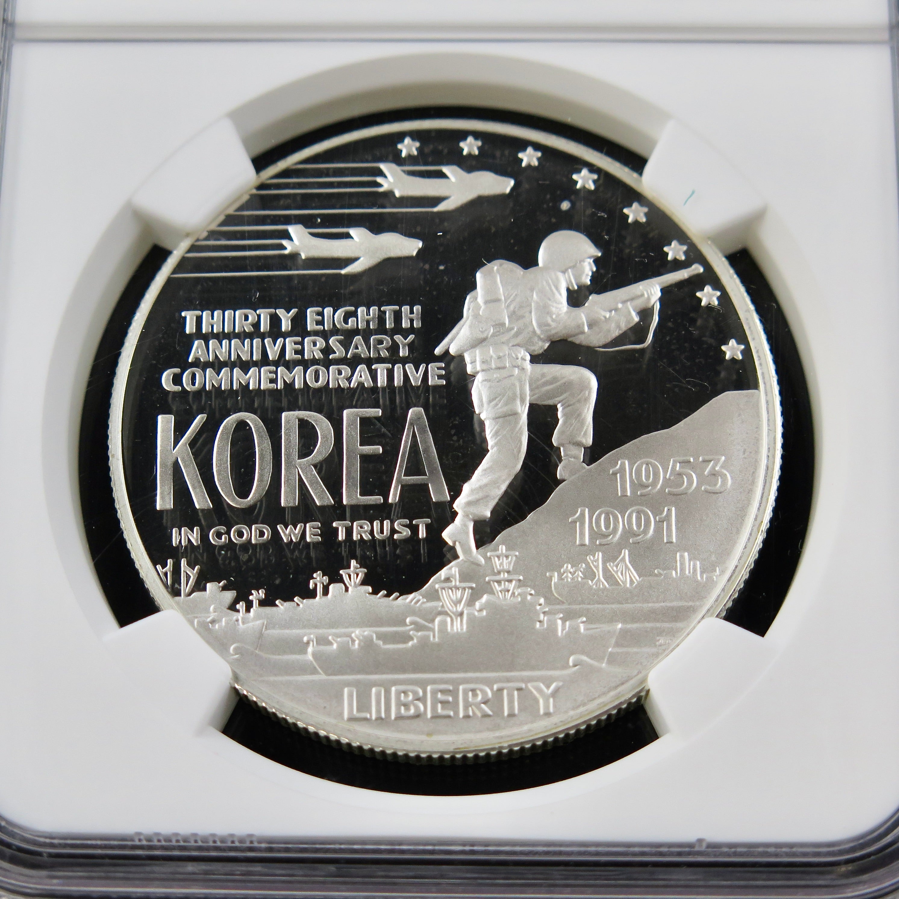 Korean War Silver Dollar 1991-P PF69 NGC Ultra Cameo
