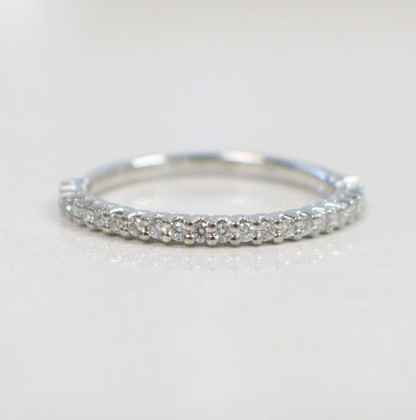 14K Gold Shared Prong Diamond Band – Stackable Wedding or Anniversary Ring