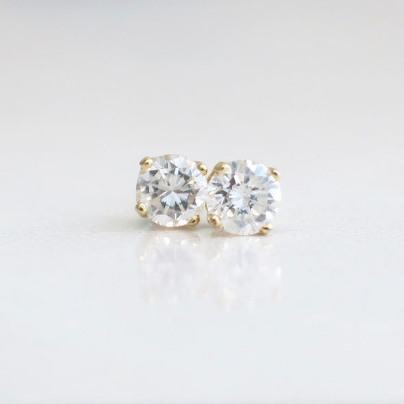 0.34ct Diamond Stud Earrings | 14K Yellow Gold Round Brilliant