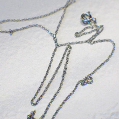 14K White Gold Rope Chain 16 Inch Dainty Minimalist Necklace