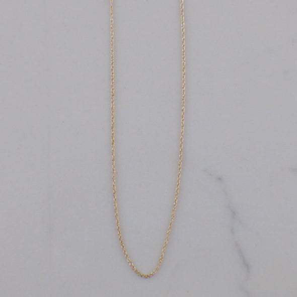14K Yellow Gold Rope Chain Necklace | 16.5 Inch Fine Dainty Layering Chain