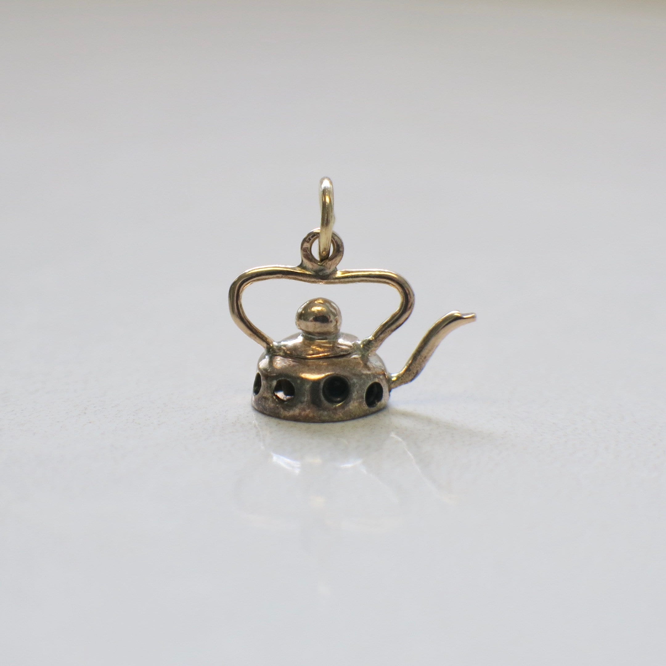 Vintage 14K Gold Tea Kettle Coffee Pot Charm | Pendant for Bracelet or Necklace - Black Market LLC