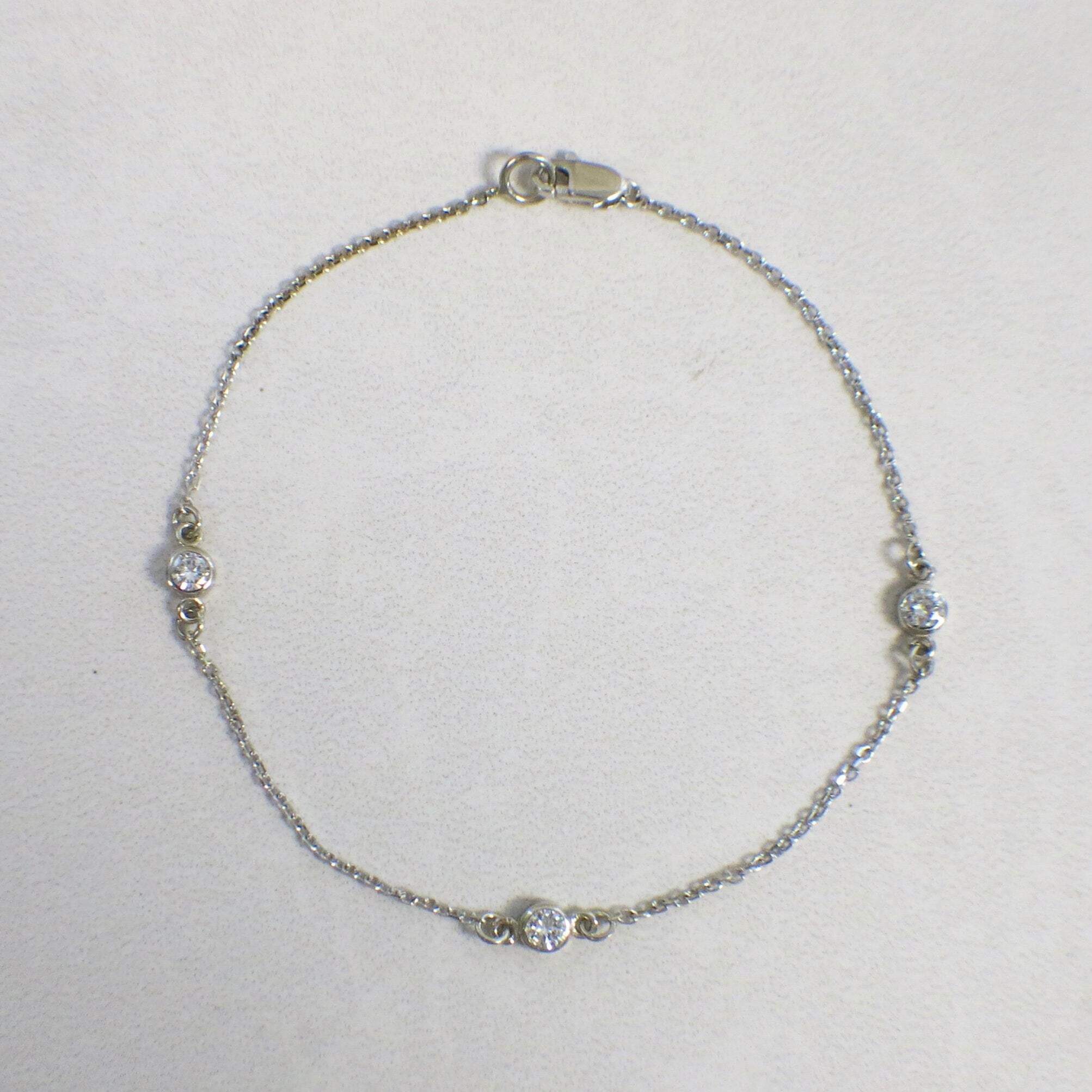 14K Gold Diamond Bezel Station Bracelet | .30ctw in White, Yellow, or Rose Gold - Black Market LLC