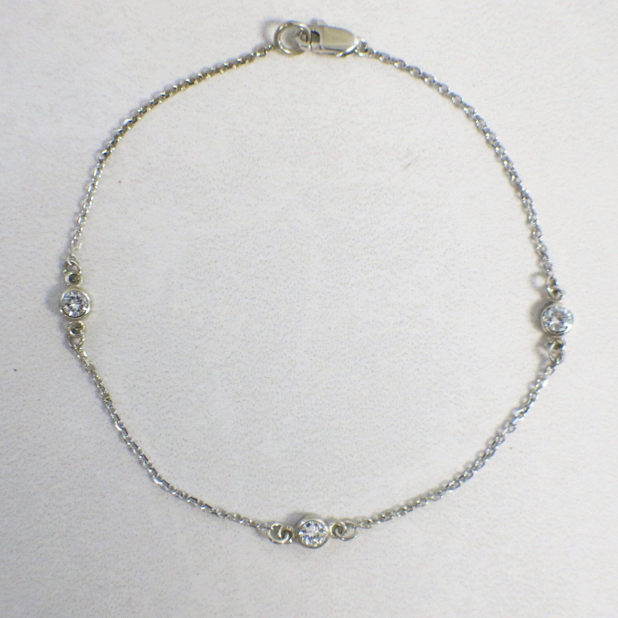 14K Gold Diamond Bezel Station Bracelet | .30ctw in White, Yellow, or Rose Gold - Black Market LLC