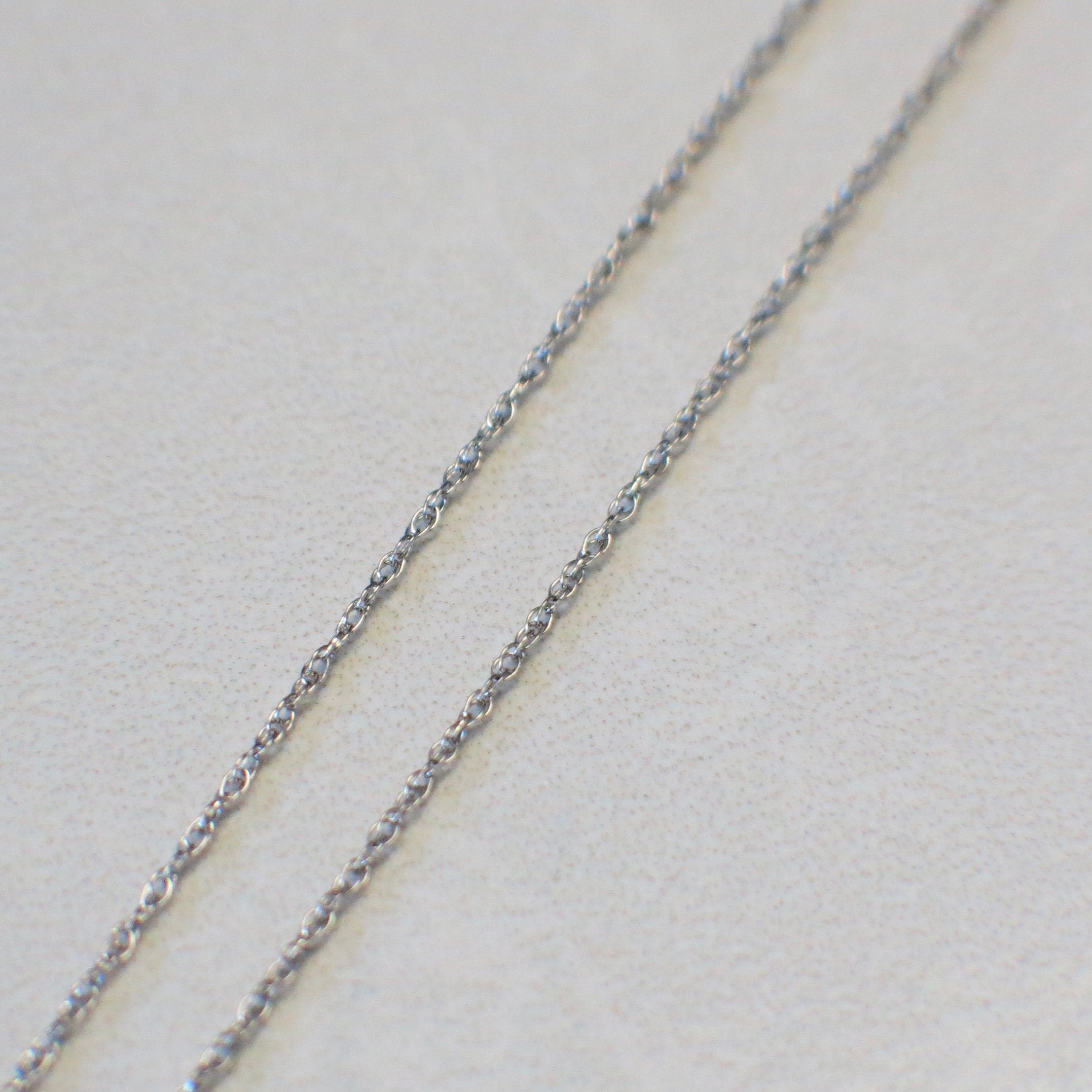 14K White Gold Rope Chain Necklace – 16 Inch, 0.7 mm Dainty Minimalist - Black Market LLC