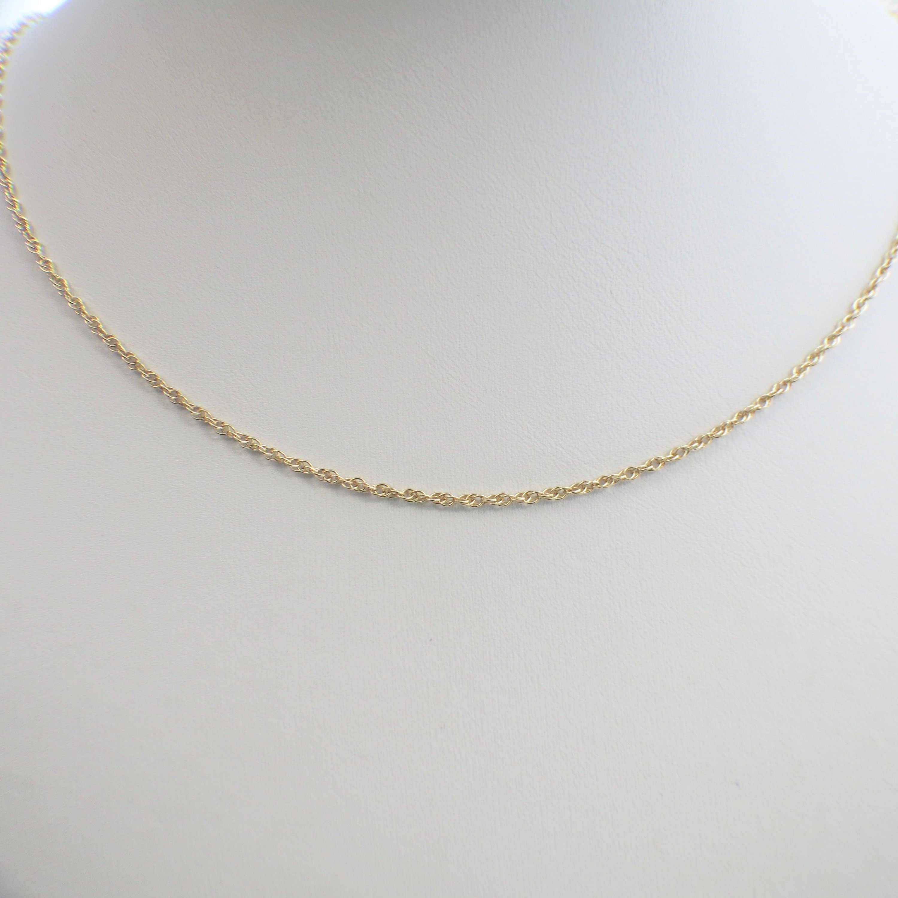 14K Yellow Gold Rope Chain Necklace – 18 Inch, 1.8 mm Solid Gold - Black Market LLC