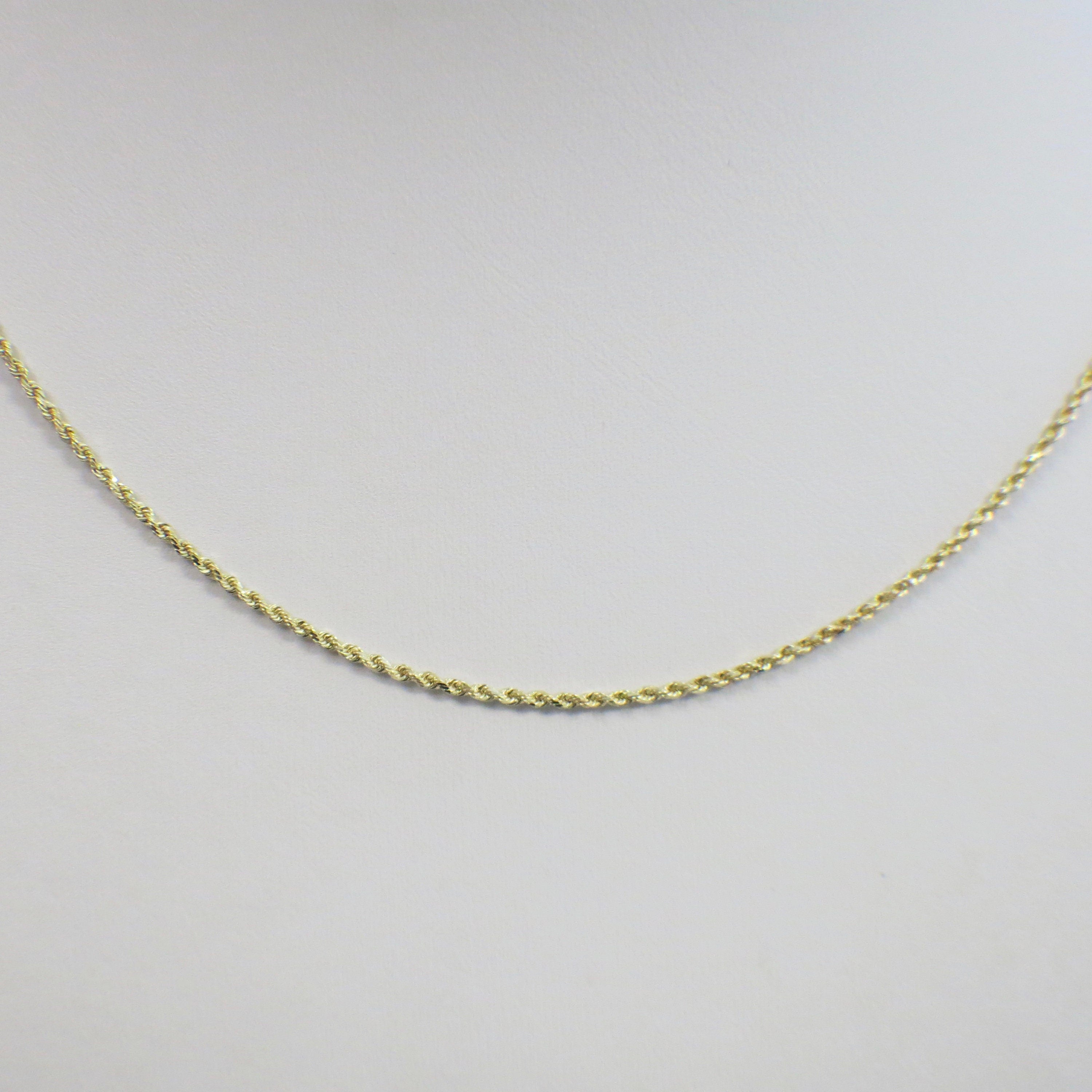 14K Yellow Gold Rope Chain Necklace | 24 Inch Classic Twisted Chain 1.6 mm - Black Market LLC