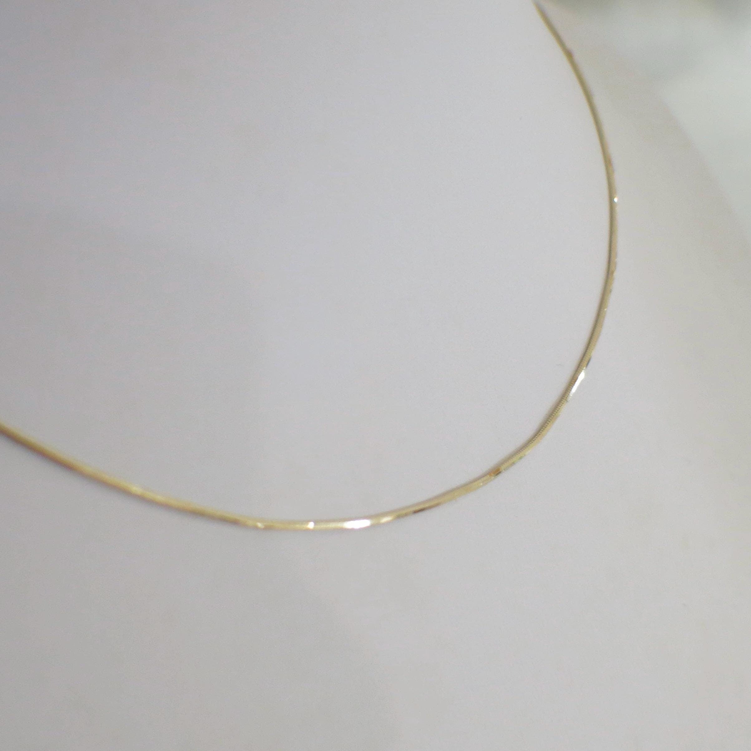 14K Yellow Gold Snake Chain Necklace – 18 Inch, 1 mm - Black Market LLC