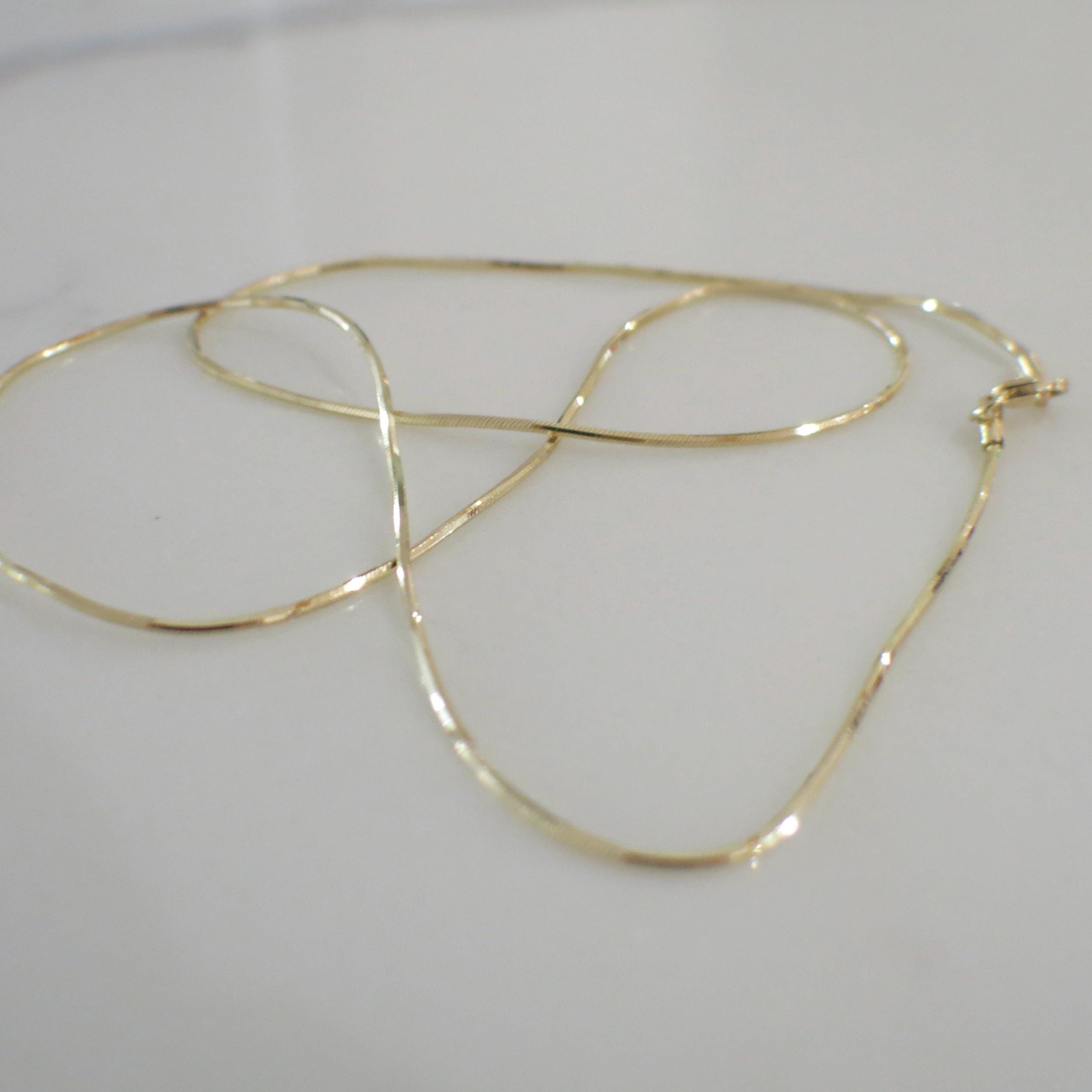 14K Yellow Gold Snake Chain Necklace – 18 Inch, 1 mm - Black Market LLC