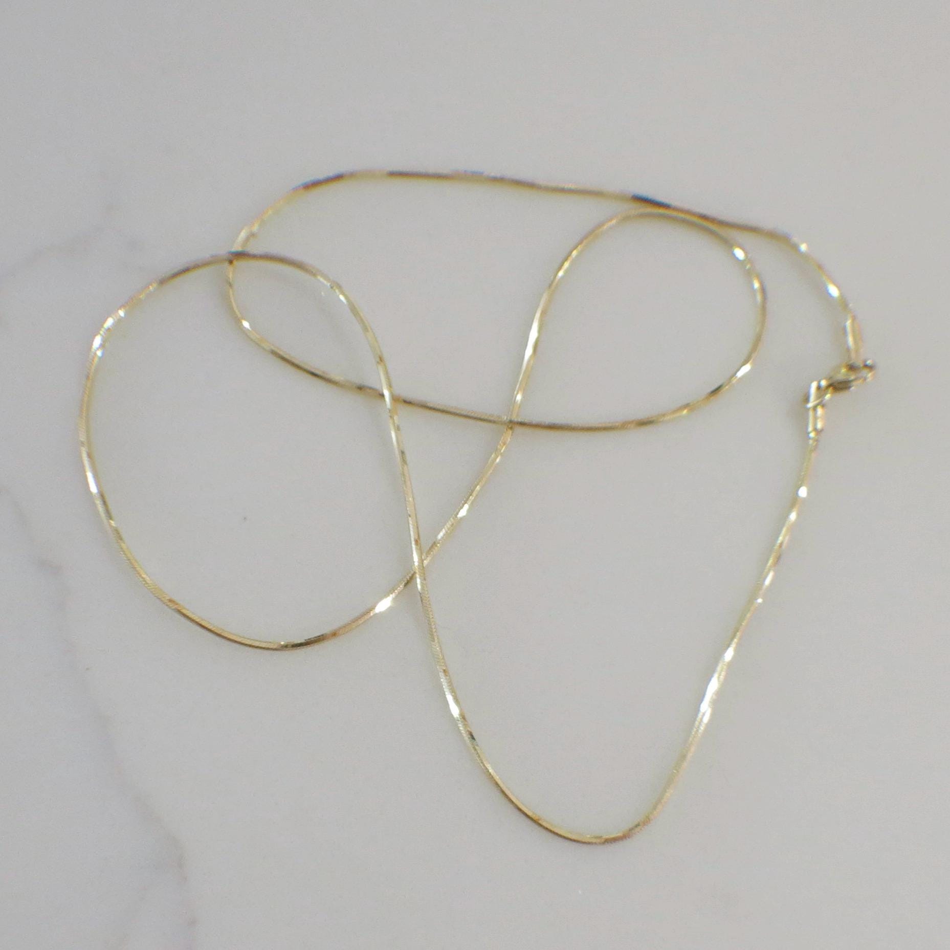 14K Yellow Gold Snake Chain Necklace – 18 Inch, 1 mm - Black Market LLC