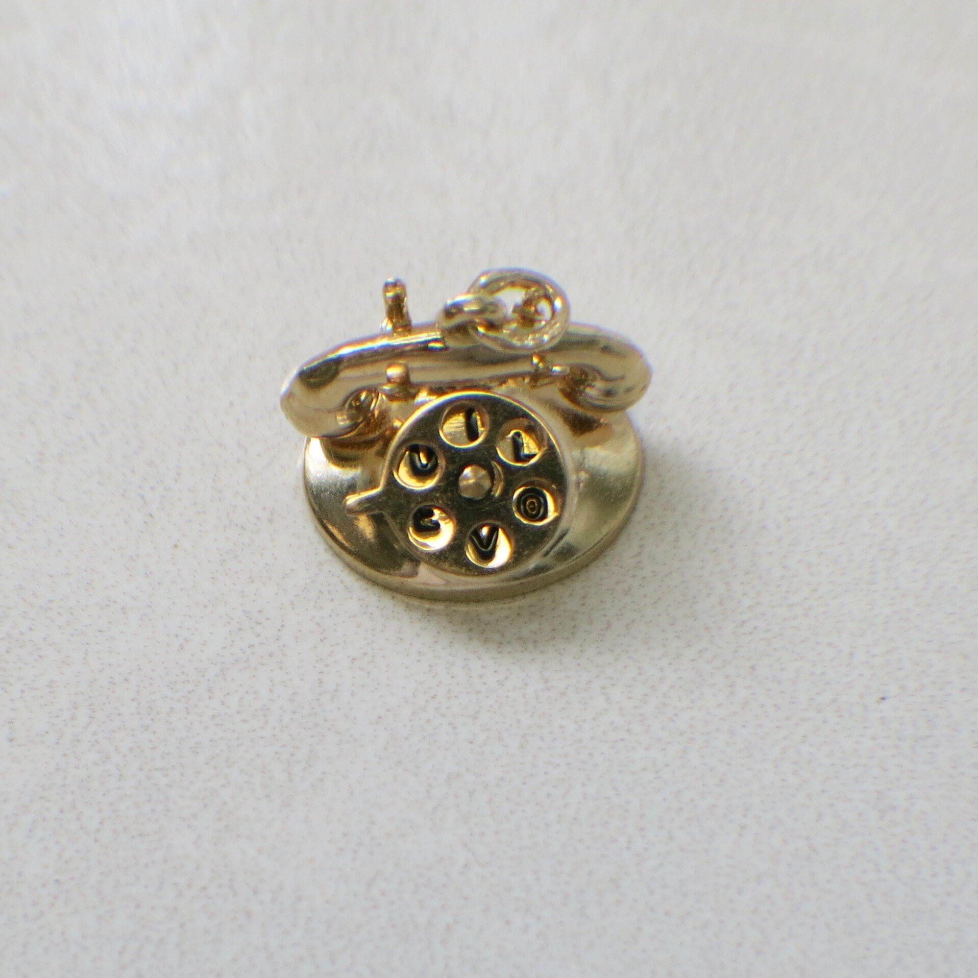 Vintage 14K Gold Rotary Telephone Charm | “I LOVE U” Dial Pendant - Black Market LLC