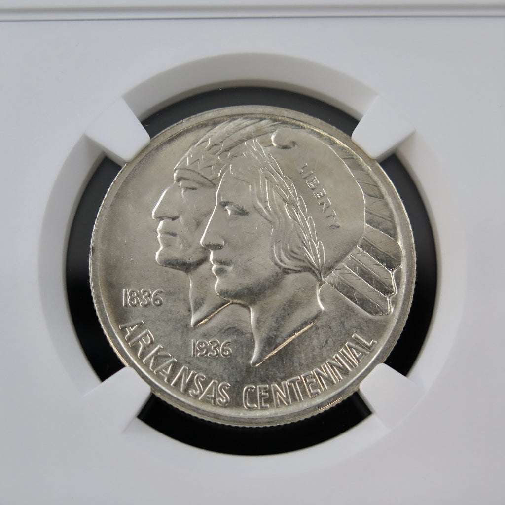 1937-S Arkansas Half Dollar NGC MS64 – Silver Centennial Commemorative