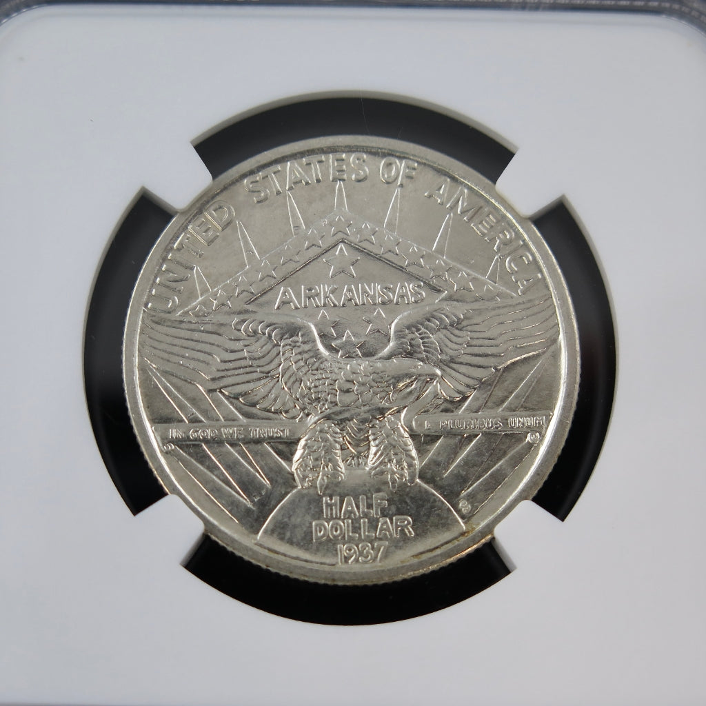 1937-S Arkansas Half Dollar NGC MS64 – Silver Centennial Commemorative