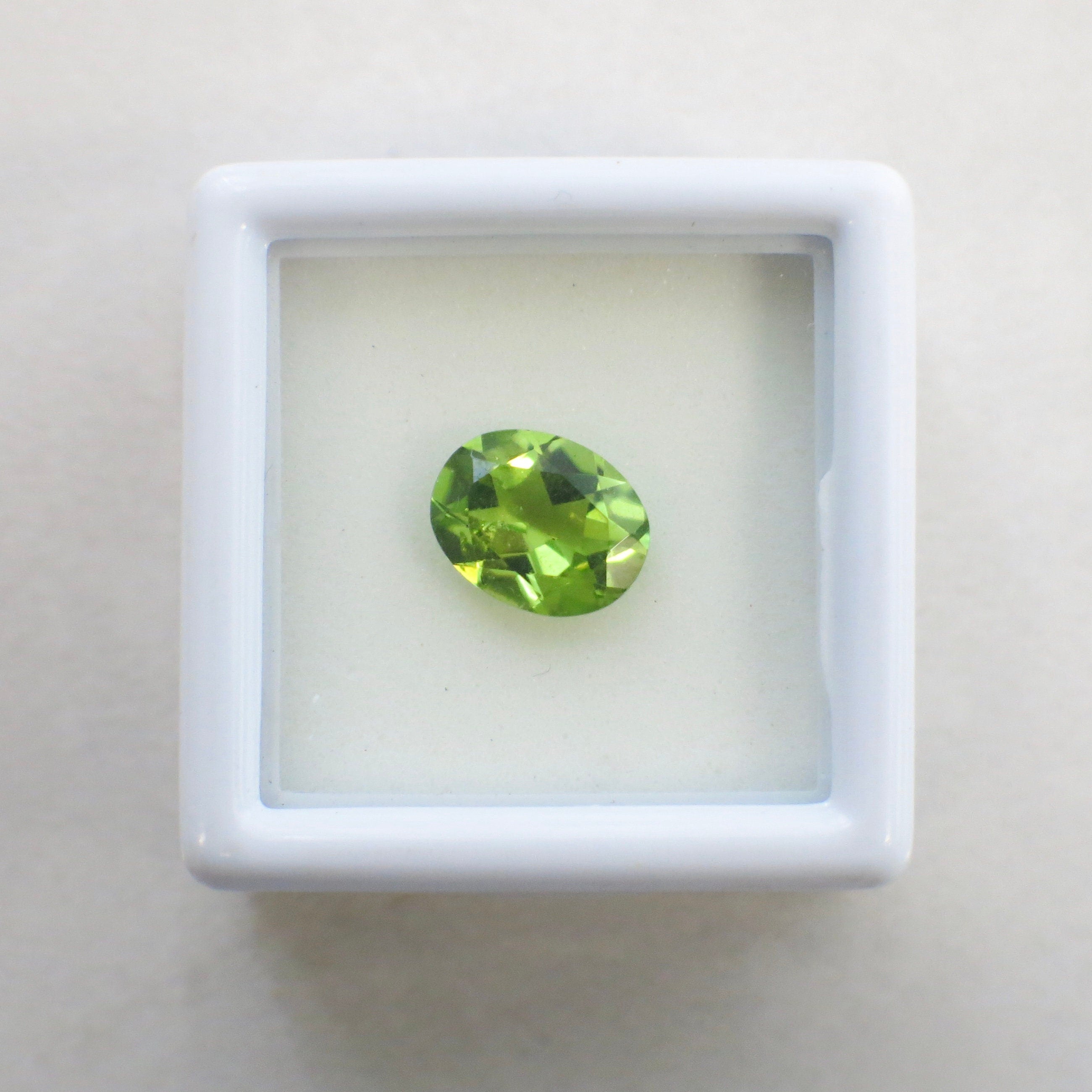 1.8 Carat Oval Peridot Loose Gemstone | Lime Green August Birthstone 9x7mm - Black Market LLC