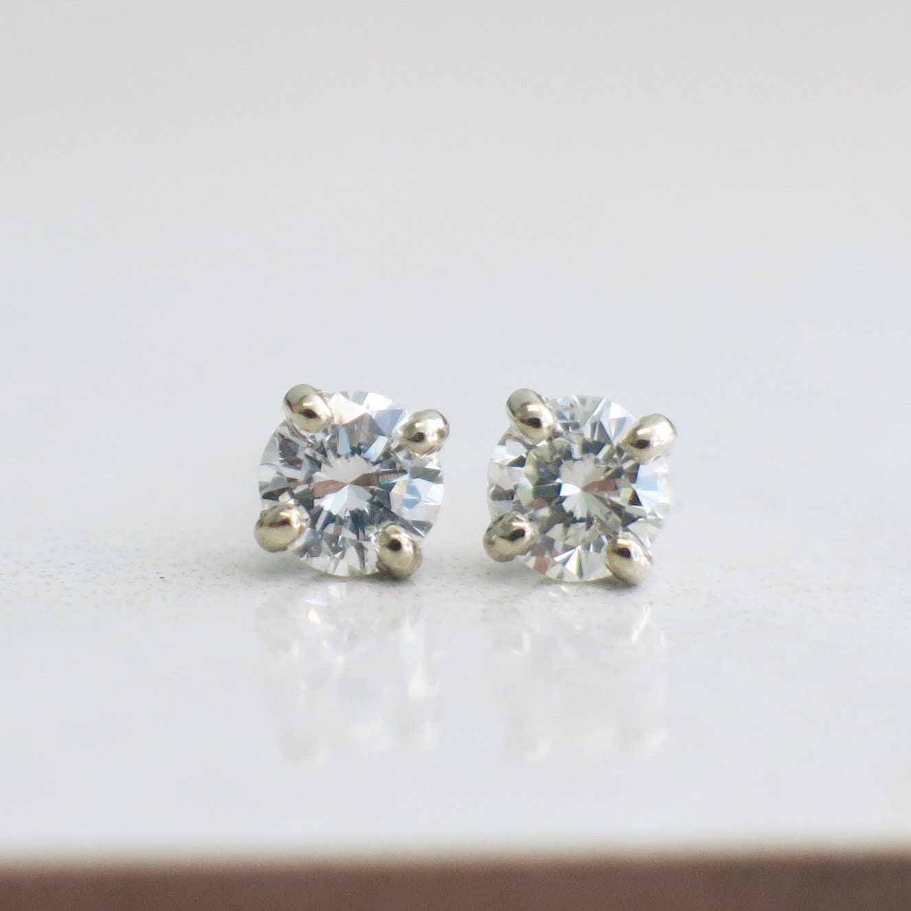 Diamond Stud Earrings | .45 CTW Round Brilliant 14K White Gold - Black Market LLC