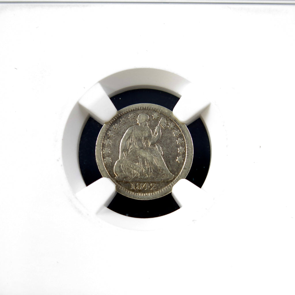 1842 Seated Liberty Half Dime – NGC VF Details – Early U.S. Silver Coin - Black Market LLC