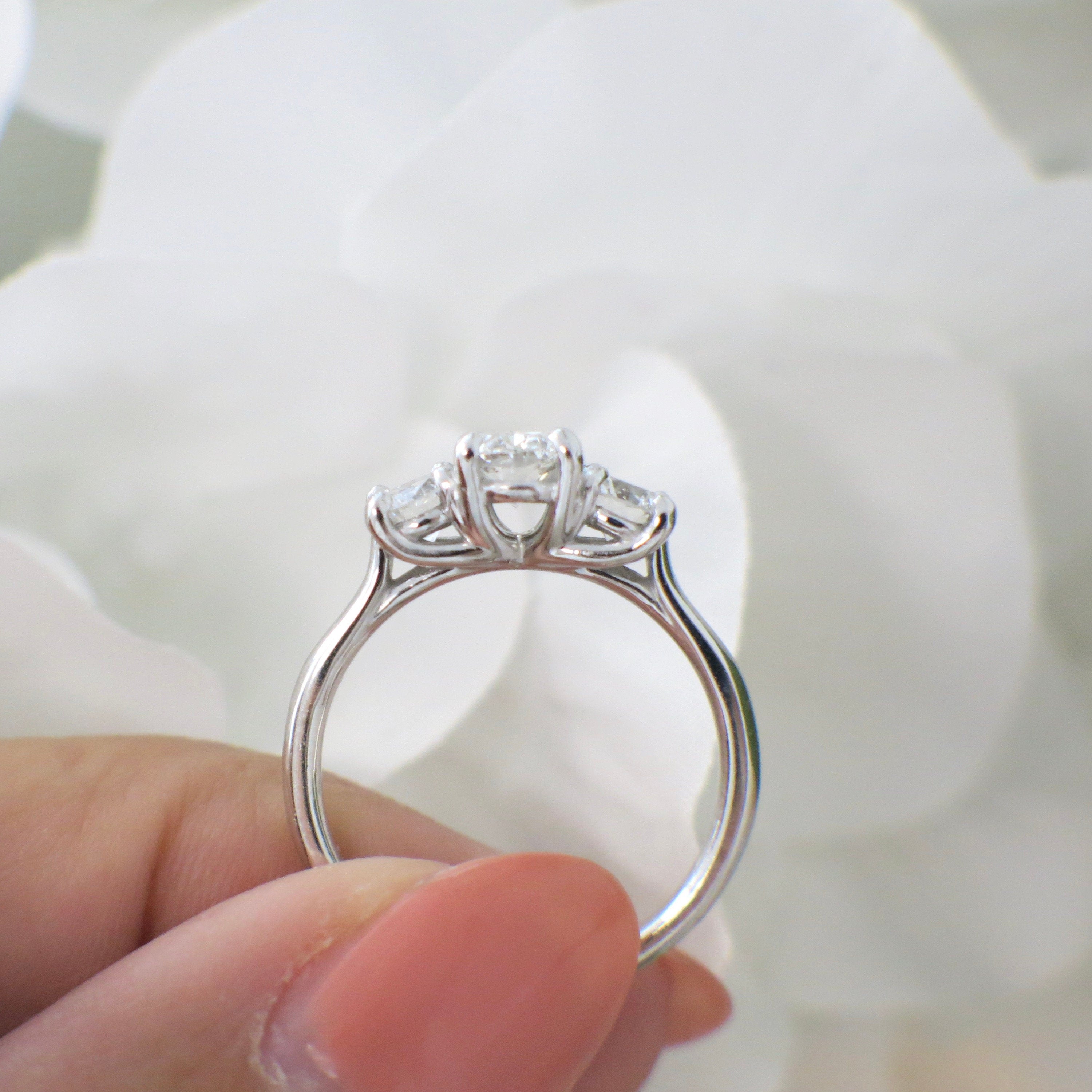 Platinum Oval Diamond Three Stone Engagement Ring | GIA Certified 1.41ctw - Black Market LLC