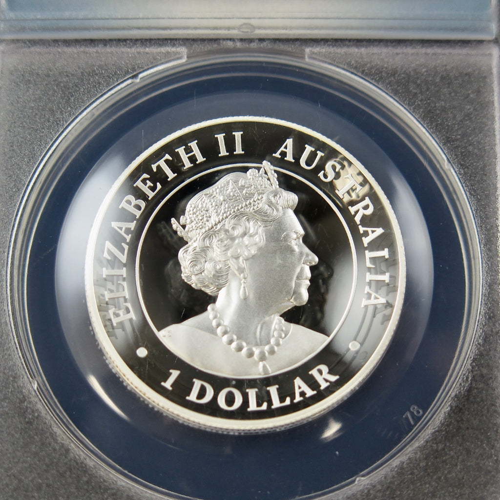 2020-P Silver Koala 1 oz silver coin by Black Market LLC, ANACS PR70 DCAM First Release, modern bullion collectible coin.