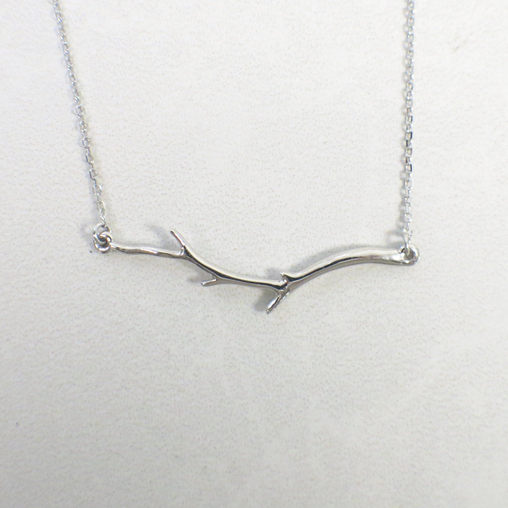 14K Gold Branch Bar Necklace | Nature-Inspired Leaf Twig Layering Necklace Adjustable 16–18 Inch - Black Market LLC