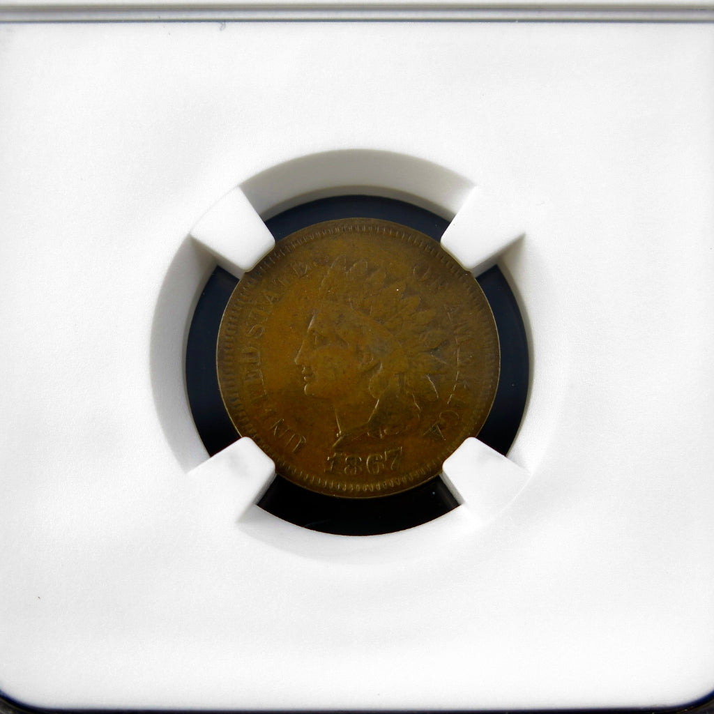 1867/67 Indian Head Cent – FS-301 Doubled Die – NGC F15 – Early U.S. Copper Coin - Black Market LLC