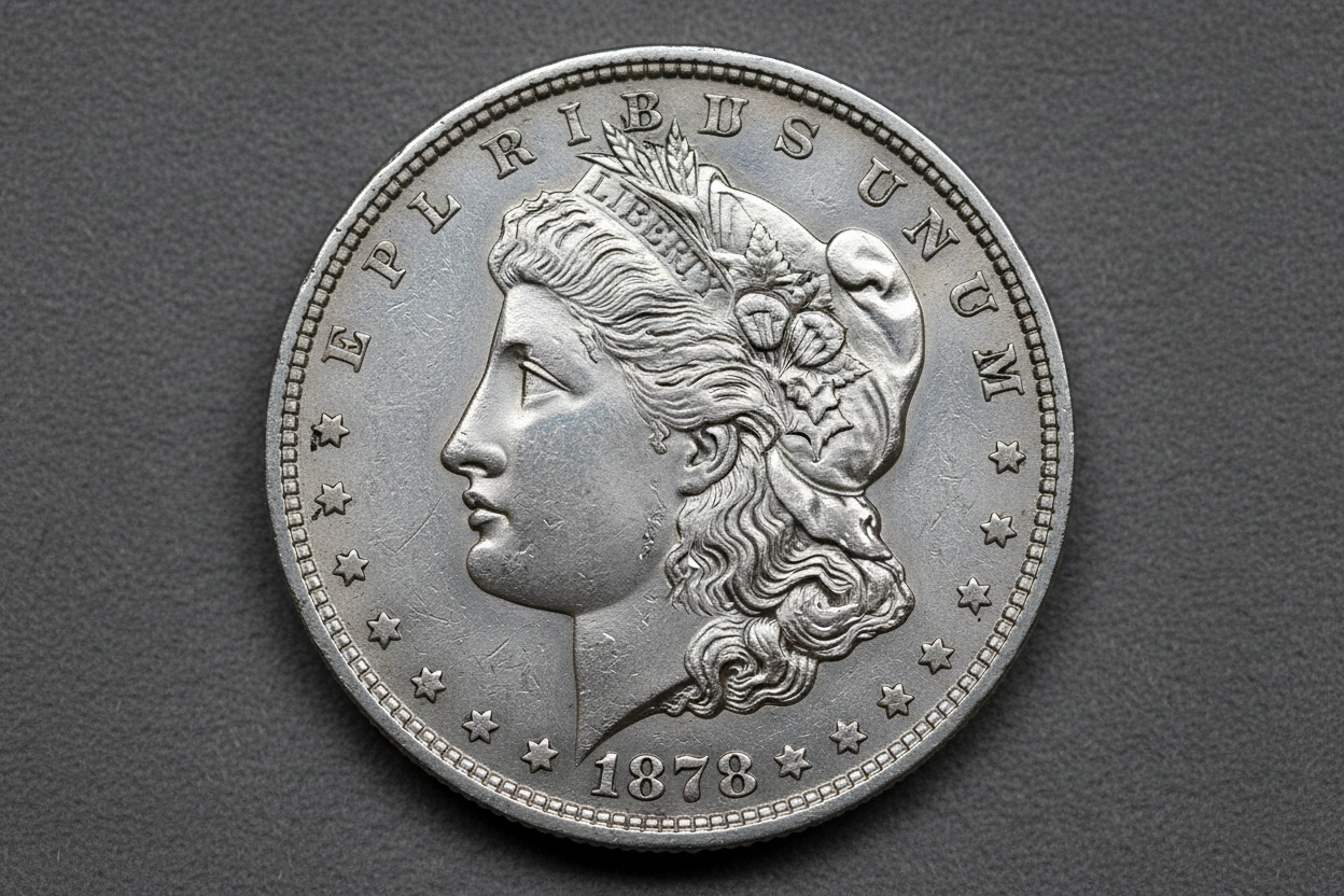 can you make a close up photo of a morgan dollar