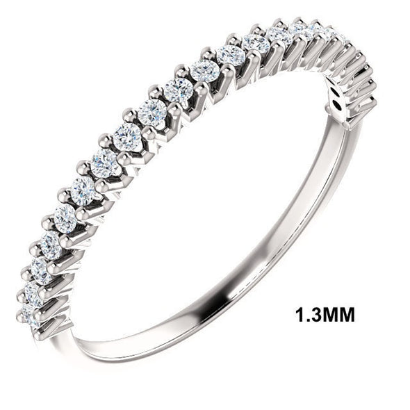 14K Gold Shared Prong Diamond Band – Stackable Wedding or Anniversary Ring