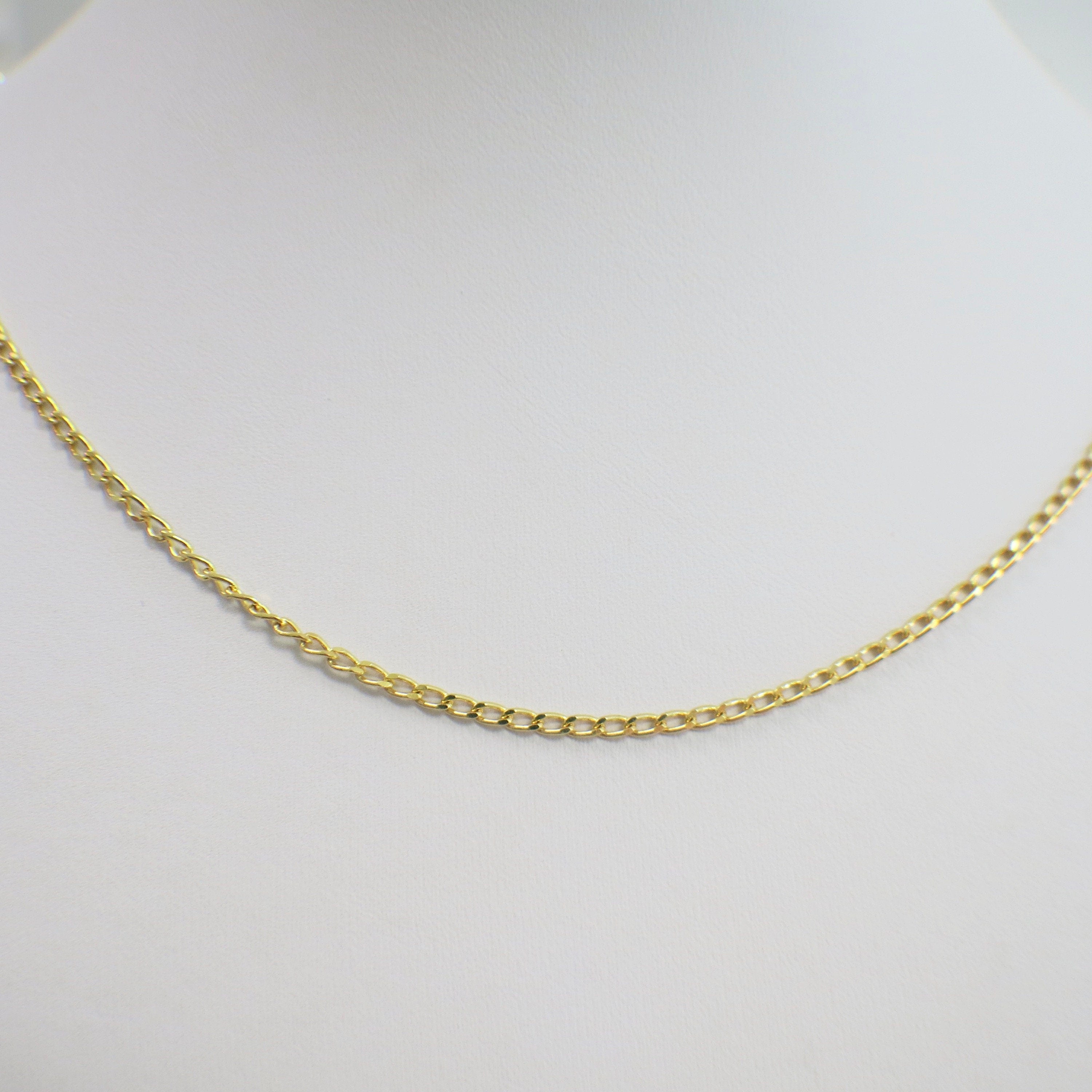 14K Yellow Gold Oval Curb Chain Necklace – 24", 2.2 mm, 7.3 g - Black Market LLC