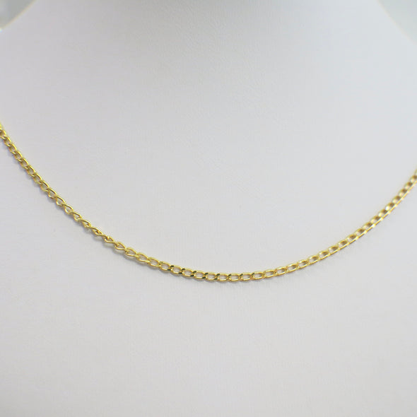 14K Yellow Gold Oval Curb Chain Necklace – 24", 2.2 mm, 7.3 g - Black Market LLC