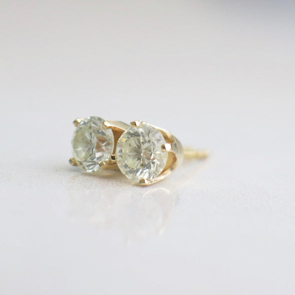 0.78ct Diamond Stud Earrings | 14K Yellow Gold Round Brilliant with Threaded Backs