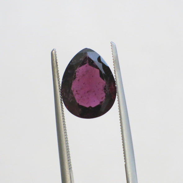 2.93 Carat Pear Cut Rhodolite Garnet Loose Gemstone | 10x8mm Purplish-Red