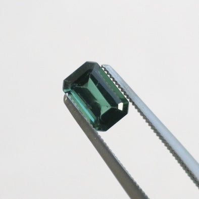 Emerald Cut Blue-Green Tourmaline Loose Gemstone | .55 Carat, 6 x 4 mm