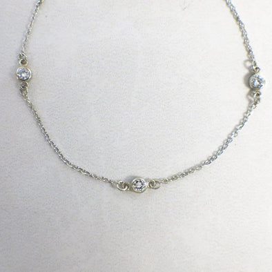 14K Gold Diamond Bezel Station Bracelet .30 CTW | White, Yellow, or Rose Gold