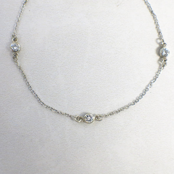 14K Gold Diamond Bezel Station Bracelet .30 CTW | White, Yellow, or Rose Gold