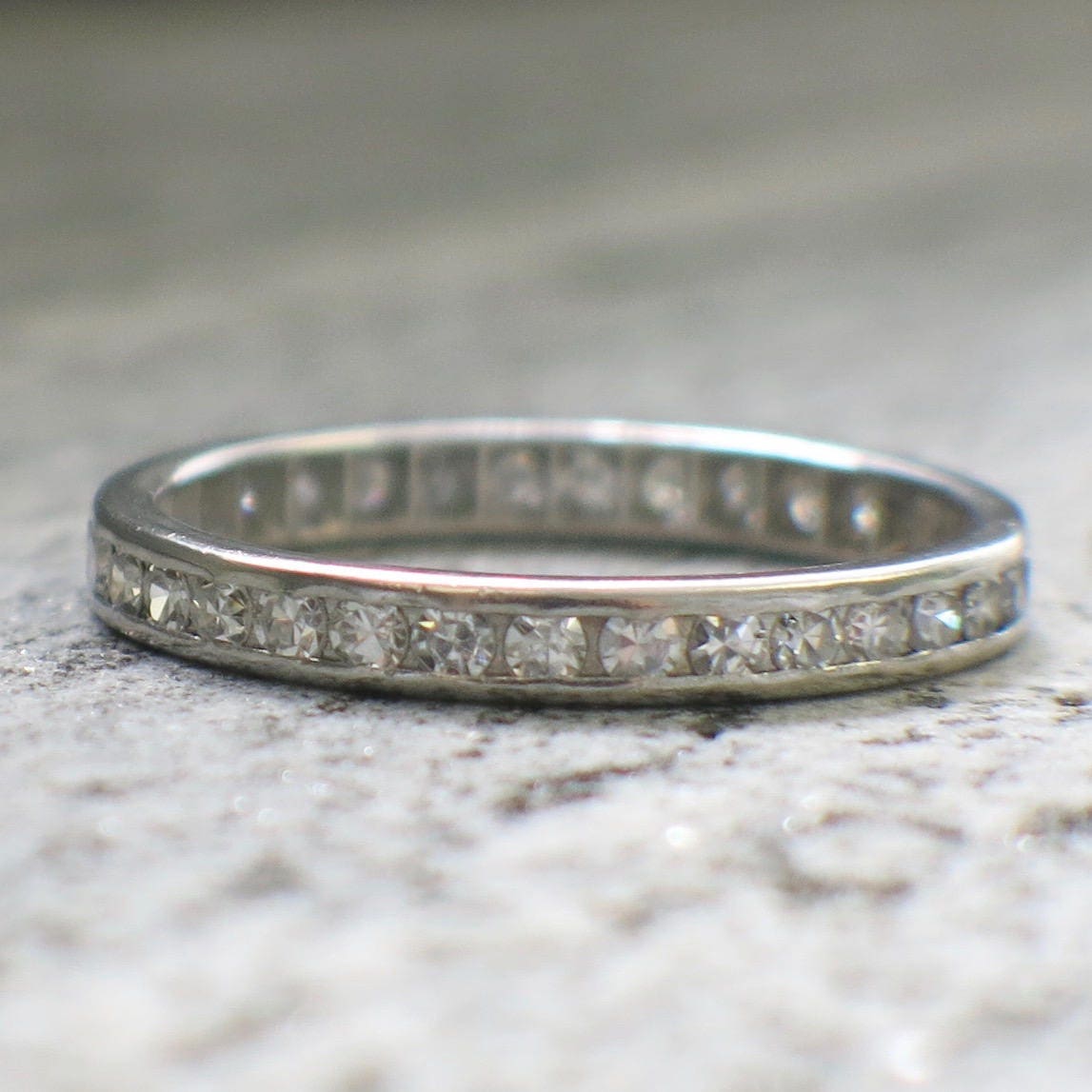 Platinum Vintage Eternity Wedding Band – 1.00 CTW Single Cut Diamonds, Size 7 - Black Market LLC