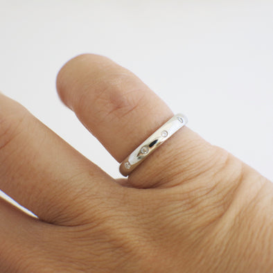 Platinum Flush Set Diamond Eternity Band .30 CTW Stackable Wedding Ring