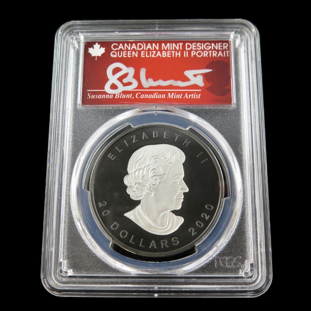 2020 Canada Maple Leaf – 1 oz Silver – PCGS PR70 – FDOI – Blunt Signed