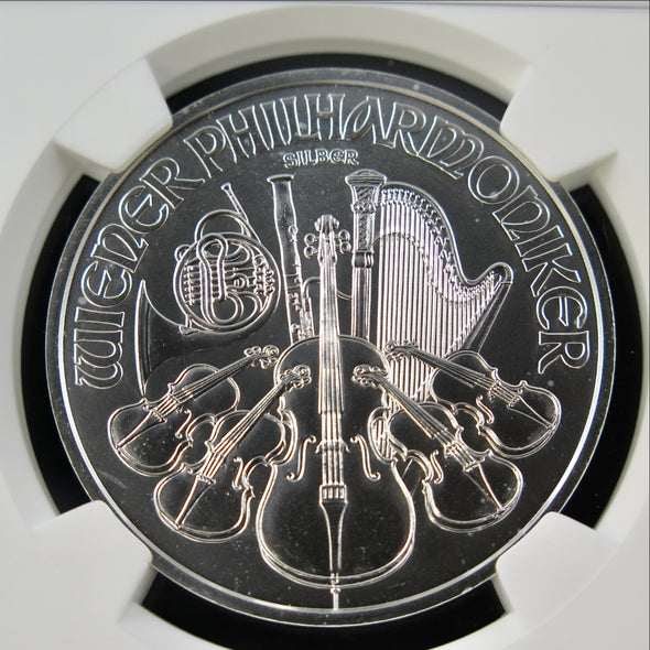 2020 Austria €1.50 Vienna Philharmonic – 1 oz .999 Silver – NGC MS69 – Austrian Mint Bullion Coin - Black Market LLC