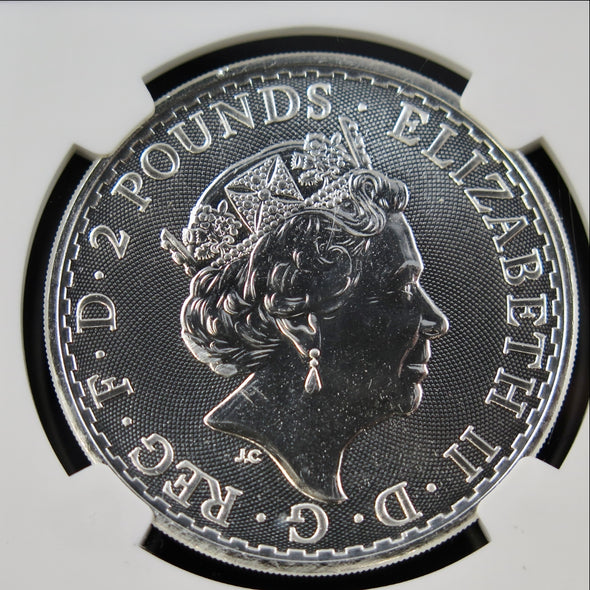2021 Great Britain £2 Britannia – 1 oz .999 Silver – NGC MS69 – Royal Mint Bullion Coin - Black Market LLC