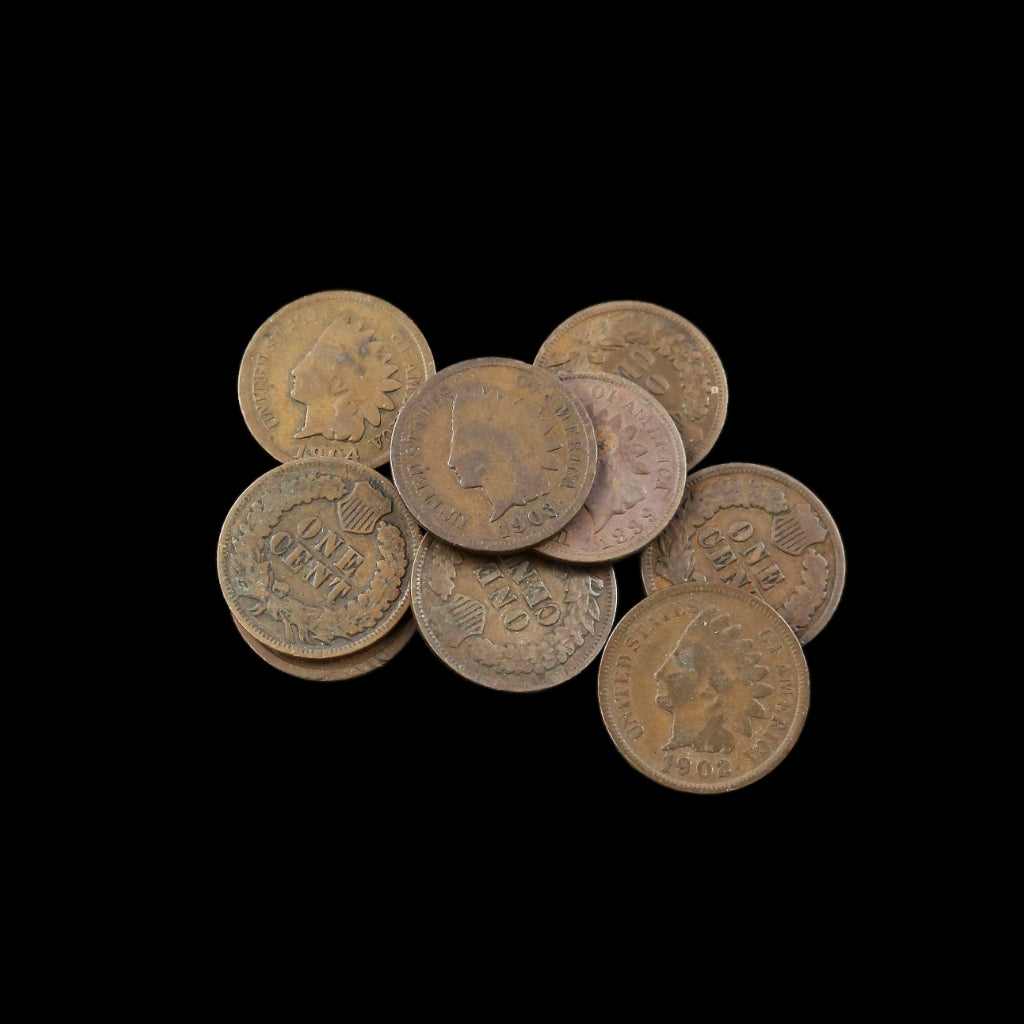 Indian Head Cent Rolls – 50 Coins – Circulated – Bulk U.S. Coinage