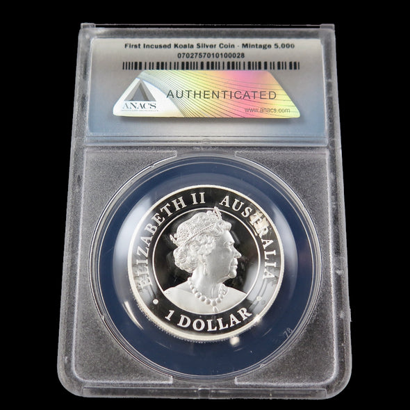 2020-P Australia 1 oz Silver Koala – High Relief Incused Design – ANACS PR70 DCAM – First Release