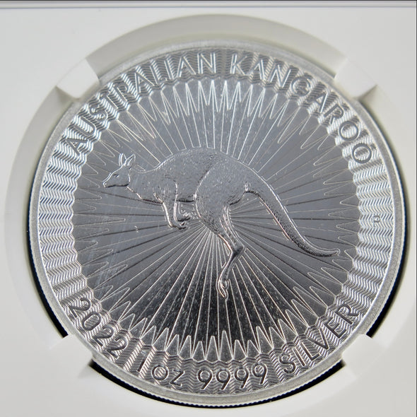 2022-P Australia $1 Silver Kangaroo – 1 oz .9999 Silver – NGC MS70 – First Day of Issue – Ed Harbuz Signed Label - Black Market LLC