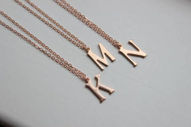 Laalee Jewelry - Rose Gold Initial Necklace