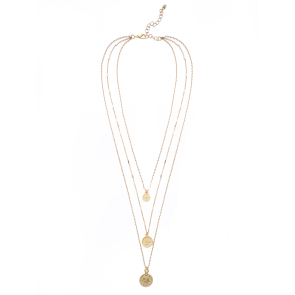 MOD + JO - Pendant Necklace - Gold Coin Layered
