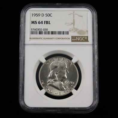 1959 D Franklin Half Dollar NGC MS64 Full Bell Lines