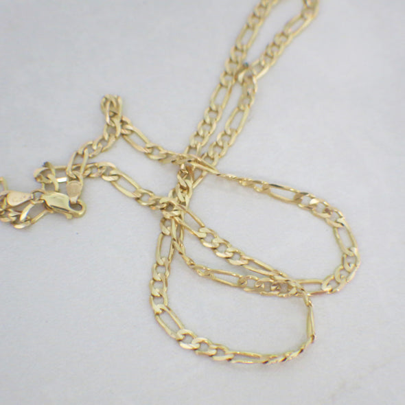 Figaro Link 14K Yellow Gold Men's Necklace