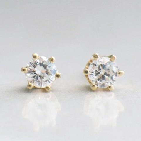 14K Yellow Gold Diamond Stud .46 CTW Earrings