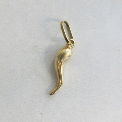 14K Yellow Gold Italian Horn